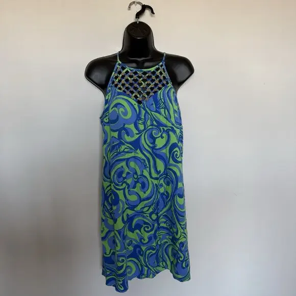Lilly Pulitzer Womens Lattice Dress Small Racerback Gold Coins Coastal Vacation - Picture 2 of 8